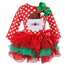 Load image into Gallery viewer, New Year Baby Girl Christmas Dress Girl's Merry Christmas Dress Children Kids Cotton Dot Dress Girls Tutu Santa Clus Costume
