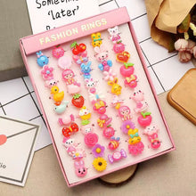 Load image into Gallery viewer, Children's Ring Female Cartoon Jewelry Princess Ring Resin Toy Set Kindergarten Little Gift Girl Handwear