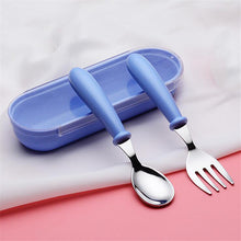Load image into Gallery viewer, Baby Gadgets Tableware Set Children Utensil Stainless Steel Toddler Dinnerware Cutlery Cartoon Infant Food Feeding Spoon Fork