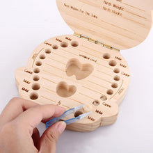 Load image into Gallery viewer, Lovely Girl /Boy Image Wooden Baby Milk Teeth Box Baby Souvenirs Fetal Hair Tooth Collection Save Box Recording Baby Growth