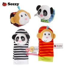 Load image into Gallery viewer, Sozzy Baby Rattles Soft Plush Toys 4 piece
