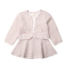 Load image into Gallery viewer, 2Pcs Autumn Winter Party Kids Clothes For Baby Girl Fashion Pageant Plaid Coat Tutu Dress Outfits Suit Toddler Girl Clothing Set