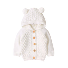 Load image into Gallery viewer, Children's Sweater Fur Ball Hooded Knitted Jacket