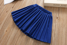 Load image into Gallery viewer, HE Hello Enjoy Baby Girl Boutique Set Preppy Style Sailor Moon Bow Tops+Blue Pleated Skirt Suit Kids Girls Clothes Children