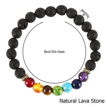 Load image into Gallery viewer, 7 Chakra Beaded Bracelet Men Natural Lava Stone Healing Balance Beads Reiki Buddha Prayer Yoga Diffuser Bracelet Women Jewelry