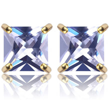 Load image into Gallery viewer, Hip Hop Bling Stud Earrings Gold/Silver Color Iced Out Micro Pave 8mm CZ Stone Lab D Earrings