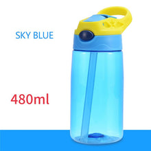 Load image into Gallery viewer, 480ml Kids Water Bottle with Straw Lid And Handle