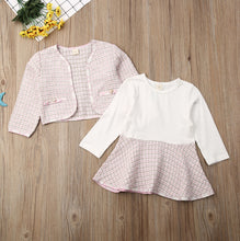 Load image into Gallery viewer, 2Pcs Autumn Winter Party Kids Clothes For Baby Girl Fashion Pageant Plaid Coat Tutu Dress Outfits Suit Toddler Girl Clothing Set