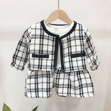 Load image into Gallery viewer, 2Pcs Autumn Winter Party Kids Clothes For Baby Girl Fashion Pageant Plaid Coat Tutu Dress Outfits Suit Toddler Girl Clothing Set