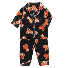 Load image into Gallery viewer, LJW Children&#39;s pajamas set Baby suit Kids Clothes Toddler Boys Girls Ice silk satin Tops Pants Set home Wear Kids pajamas
