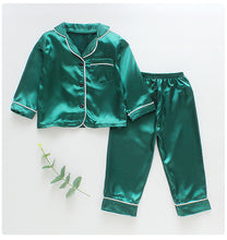 Load image into Gallery viewer, LJW Children&#39;s pajamas set Baby suit Kids Clothes Toddler Boys Girls Ice silk satin Tops Pants Set home Wear Kids pajamas
