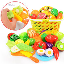 Load image into Gallery viewer, 37pcs/lot Children Pretend Role Play House Toy Cutting Fruit Plastic Vegetables Food Kitchen Baby Classic Kids Educational Toys
