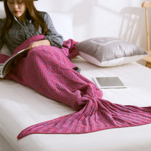 Load image into Gallery viewer, Mermaid Tail Blanket Handmade Knitted Sleeping Bag For Home TV Sofa Bed Mermaid Tail Blanket sute for Kids Adult Baby
