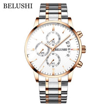 Load image into Gallery viewer, BELUSHI Fashion Men&#39;s Quartz Watch Chronograph Sport Men Watches Top Brand Luxury Full Steel Waterproof Clock Male Wristwatch
