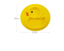 Load image into Gallery viewer, Cute Small Yellow Duck Silicone Happy Baby Kids Anti-drop Suction Table Food Tray Place mat Plate Bowl Mat
