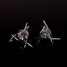 Load image into Gallery viewer, Women&#39;s earrings 2019 Europe and the new jewelry geometric hollow square triangle zircon earrings fashion banquet jewelry
