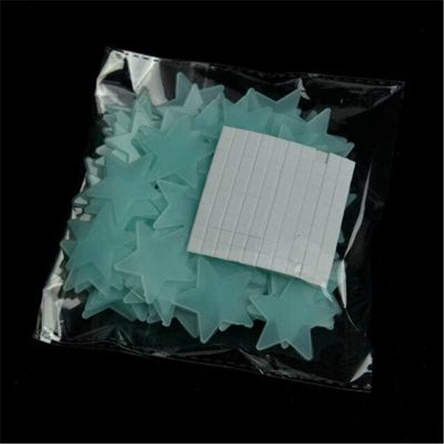 100pcs 3D Stars Glow In The Dark Wall Stickers Luminous Fluorescent Wall Stickers For Kids Baby Room Bedroom Ceiling Home Decor
