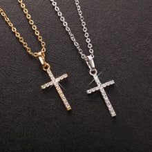 Load image into Gallery viewer, Fashion Female Cross Pendants Gold Black Color Crystal Jesus Cross Pendant Necklace Jewelry For Men/Women Wholesale
