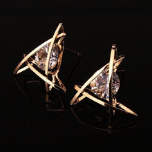 Load image into Gallery viewer, Women&#39;s earrings 2019 Europe and the new jewelry geometric hollow square triangle zircon earrings fashion banquet jewelry
