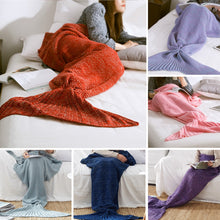 Load image into Gallery viewer, Mermaid Tail Blanket Handmade Knitted Sleeping Bag For Home TV Sofa Bed Mermaid Tail Blanket sute for Kids Adult Baby
