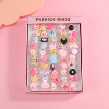 Load image into Gallery viewer, Children&#39;s Ring Female Cartoon Jewelry Princess Ring Resin Toy Set Kindergarten Little Gift Girl Handwear
