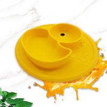 Load image into Gallery viewer, Cute Small Yellow Duck Silicone Happy Baby Kids Anti-drop Suction Table Food Tray Place mat Plate Bowl Mat
