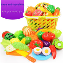 Load image into Gallery viewer, 37pcs/lot Children Pretend Role Play House Toy Cutting Fruit Plastic Vegetables Food Kitchen Baby Classic Kids Educational Toys
