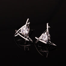 Load image into Gallery viewer, Women&#39;s earrings 2019 Europe and the new jewelry geometric hollow square triangle zircon earrings fashion banquet jewelry
