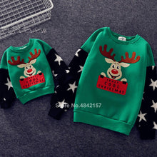 Load image into Gallery viewer, 19colors 2024 New Year Family Christmas Sweaters Xmas Hoodies Pajamas Warm Santa Claus Elk Embroidery Adult Kids Sweatshirt Gift
