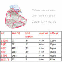 Load image into Gallery viewer, 12Pc/Lot  Baby Girls Underwear Cotton Panties Kids Short Briefs Children Underpants 2-12Y
