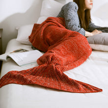 Load image into Gallery viewer, Mermaid Tail Blanket Handmade Knitted Sleeping Bag For Home TV Sofa Bed Mermaid Tail Blanket sute for Kids Adult Baby
