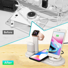 Load image into Gallery viewer, 4 in 1 Wireless Charging Dock Station For Apple Watch iPhone X XS XR MAX 11 Pro 8 Airpods 10W Qi Fast Charger Stand Holder
