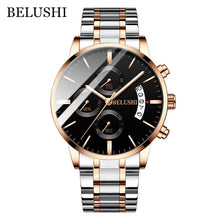 Load image into Gallery viewer, BELUSHI Fashion Men&#39;s Quartz Watch Chronograph Sport Men Watches Top Brand Luxury Full Steel Waterproof Clock Male Wristwatch
