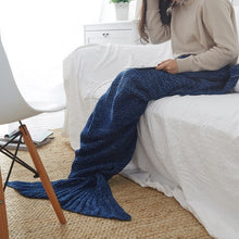 Load image into Gallery viewer, Mermaid Tail Blanket Handmade Knitted Sleeping Bag For Home TV Sofa Bed Mermaid Tail Blanket sute for Kids Adult Baby
