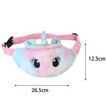 Load image into Gallery viewer, Cute Unicorn Children&#39;s Fanny Pack Girls Waist Bag Plush Toys Belt Gradient Color Chest Bag Cartoon Coin Purse Travel Chest Bag
