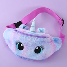 Load image into Gallery viewer, Cute Unicorn Children&#39;s Fanny Pack Girls Waist Bag Plush Toys Belt Gradient Color Chest Bag Cartoon Coin Purse Travel Chest Bag
