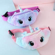 Load image into Gallery viewer, Cute Unicorn Children&#39;s Fanny Pack Girls Waist Bag Plush Toys Belt Gradient Color Chest Bag Cartoon Coin Purse Travel Chest Bag
