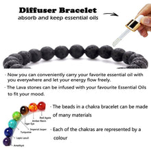 Load image into Gallery viewer, 7 Chakra Beaded Bracelet Men Natural Lava Stone Healing Balance Beads Reiki Buddha Prayer Yoga Diffuser Bracelet Women Jewelry
