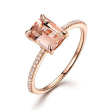 Load image into Gallery viewer, 2Pcs Ring/Set Rose Gold Filled White Crystal Zircon Wedding Engagement Ring Size 6-10
