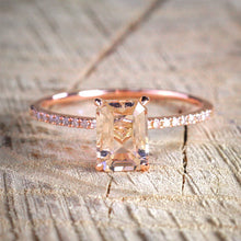 Load image into Gallery viewer, 2Pcs Ring/Set Rose Gold Filled White Crystal Zircon Wedding Engagement Ring Size 6-10
