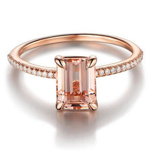 Load image into Gallery viewer, 2Pcs Ring/Set Rose Gold Filled White Crystal Zircon Wedding Engagement Ring Size 6-10
