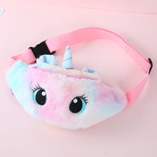 Load image into Gallery viewer, Cute Unicorn Children&#39;s Fanny Pack Girls Waist Bag Plush Toys Belt Gradient Color Chest Bag Cartoon Coin Purse Travel Chest Bag
