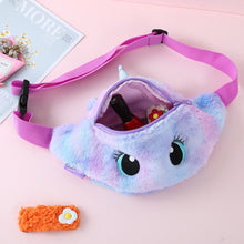 Load image into Gallery viewer, Cute Unicorn Children&#39;s Fanny Pack Girls Waist Bag Plush Toys Belt Gradient Color Chest Bag Cartoon Coin Purse Travel Chest Bag
